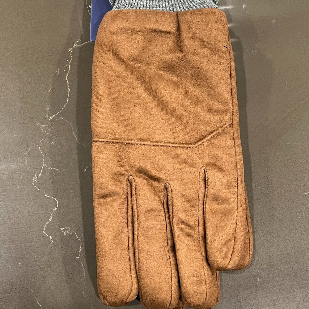 Isotoner Mens SmartTouch & SmartDri Water Rolls Off Gloves Brown
